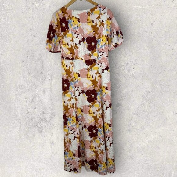 Sezane 100% Silk Sollie Maxi Dress Floral Watercolour Size 36 French US 4 Boho - Picture 5 of 15